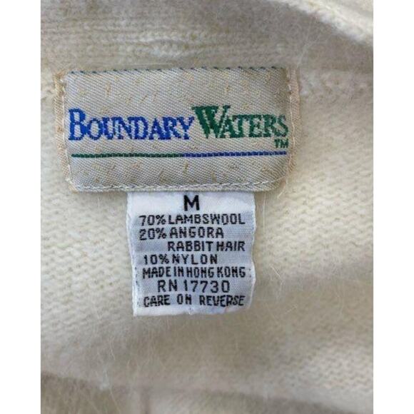 Vintage Boundary Waters Women's Lambswool/Angora Ivory sweater - Sz M - Picture 3 of 4